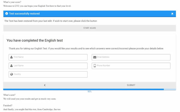 English test level